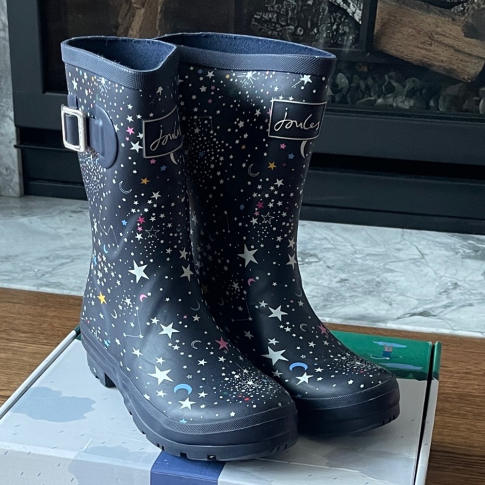 Joules Womens’ Cosmic Star Rain Boots - Dark Blue